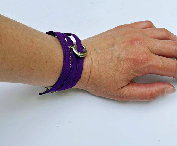 Bracelet argent décoratif pour Foulard multifonction - triple
