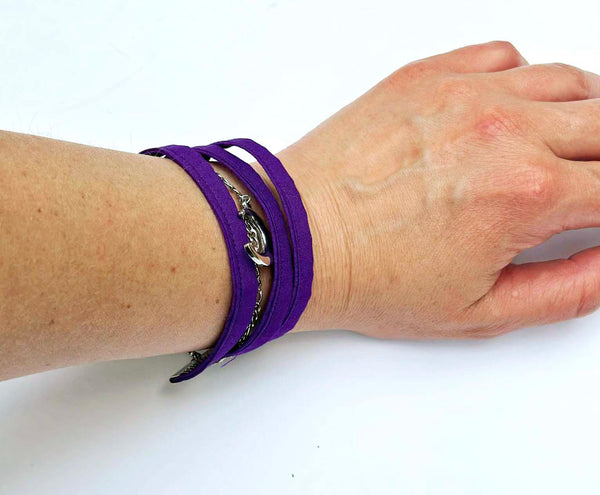Bracelet argent décoratif pour Foulard multifonction - triple