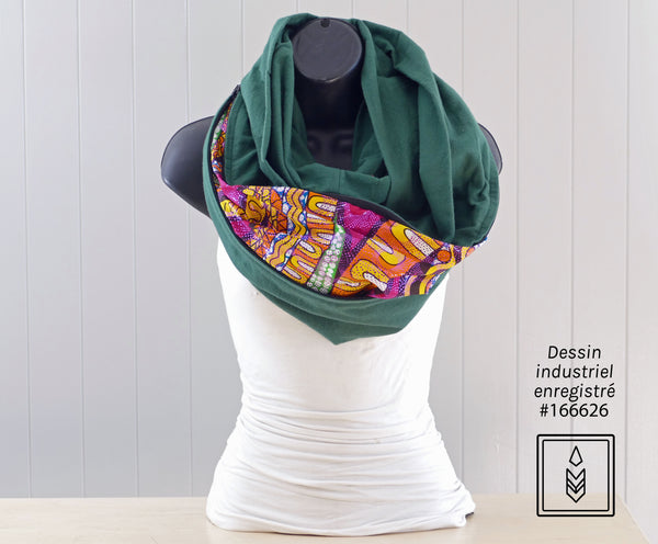 Green flannel scarf for women