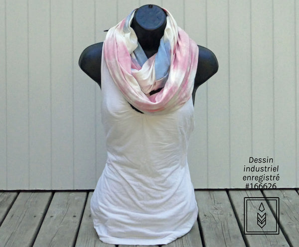 Pink and blue tie dye bamboo scarf