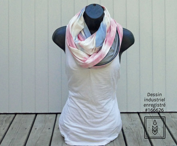 Pink and blue tie dye bamboo scarf