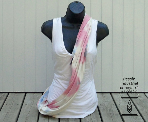 Pink and blue tie dye bamboo scarf