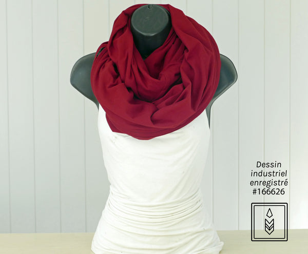 Red organic cotton scarf for men