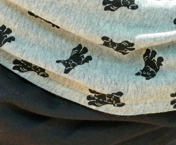 Foulard infini en bambou gris aux motifs de chiens