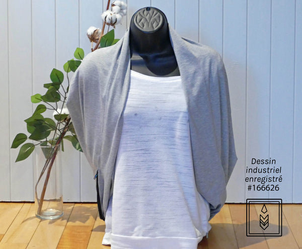 Infinity scarf in plain gray bamboo
