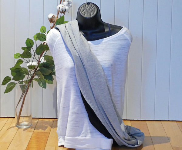 Infinity scarf in plain gray bamboo