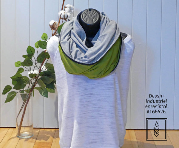 Infinity scarf in plain gray bamboo