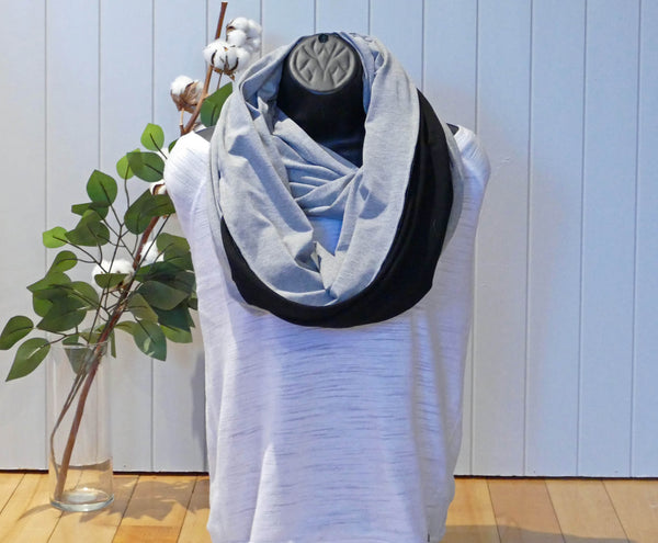 Infinity scarf in plain gray bamboo