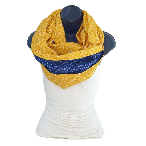 Yellow scarf with fern pattern
