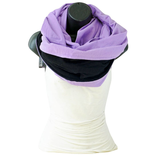 Purple winter flannel scarf for women