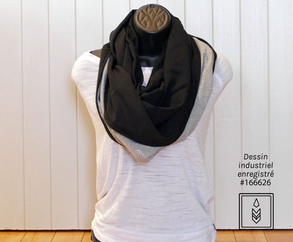 Plain black bamboo scarf