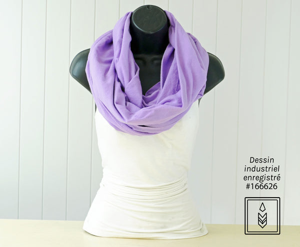 Purple winter flannel scarf for women
