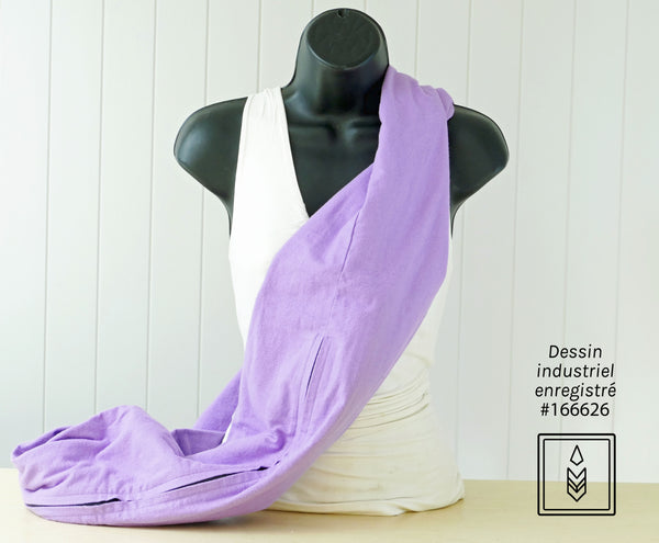 Purple winter flannel scarf for women