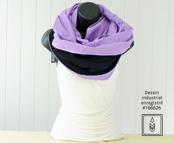 Purple winter flannel scarf for women