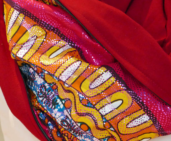 Red organic cotton scarf