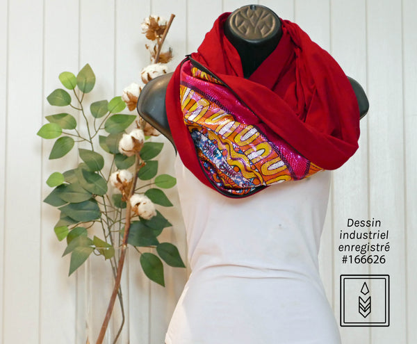 Red organic cotton scarf