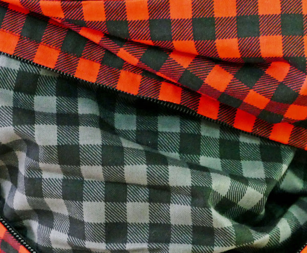 Red and black plaid scarf