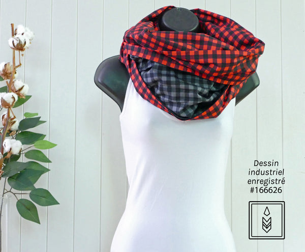 Red and black plaid scarf