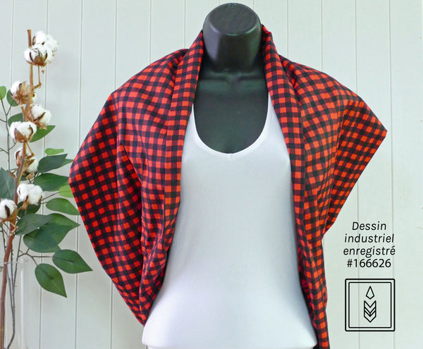 Red and black plaid scarf