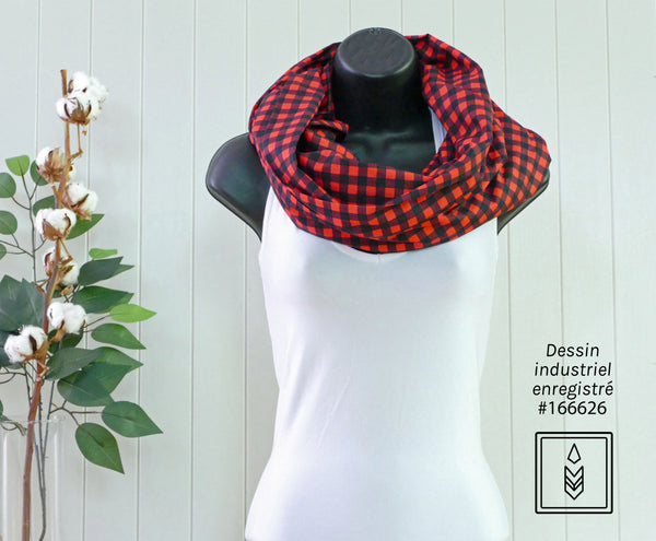 Red and black plaid scarf