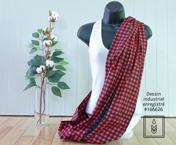Red and black plaid scarf