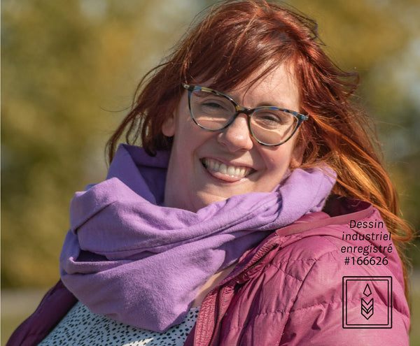 Purple winter flannel scarf for women