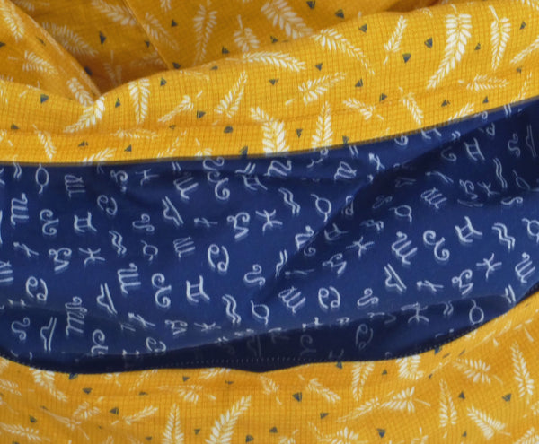 Yellow scarf with fern pattern