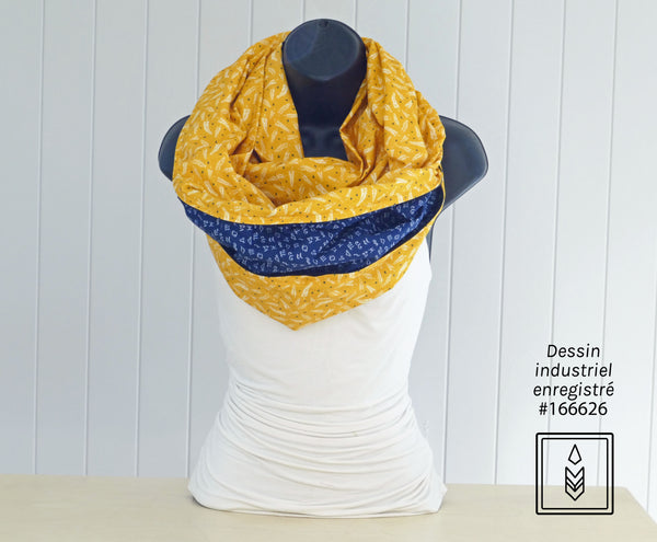 Yellow scarf with fern pattern
