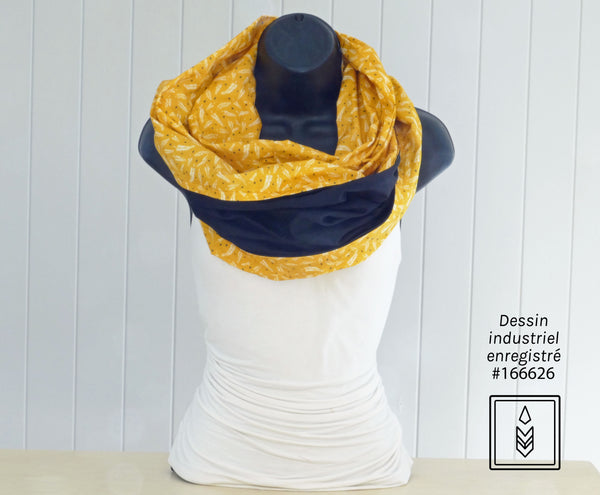 Yellow scarf with fern pattern