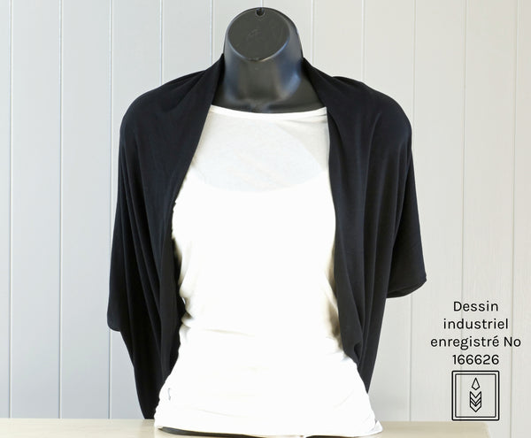 Plain black bamboo scarf