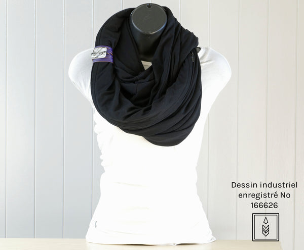 Plain black bamboo scarf