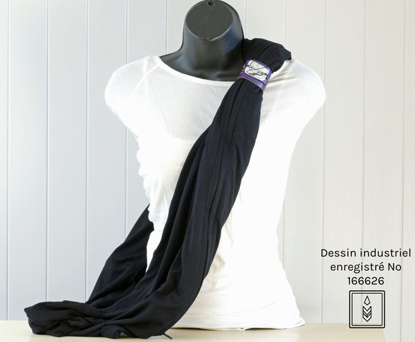 Plain black bamboo scarf
