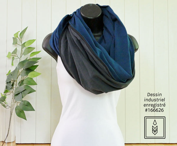 Dark blue infinity scarf for women