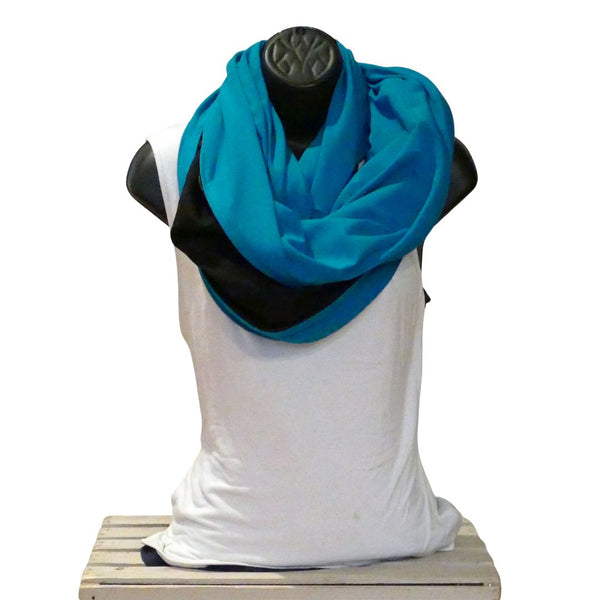 Foulard en bambou bleu turquoise
