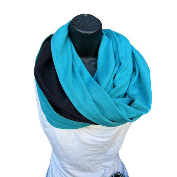 Foulard en bambou bleu turquoise