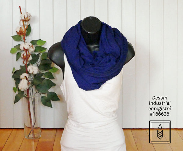 Foulard infini en bambou bleu foncé pour homme