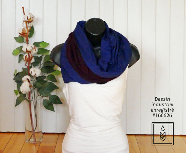 Foulard infini en bambou bleu foncé pour homme