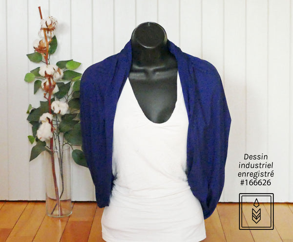 Foulard infini en bambou bleu foncé pour homme