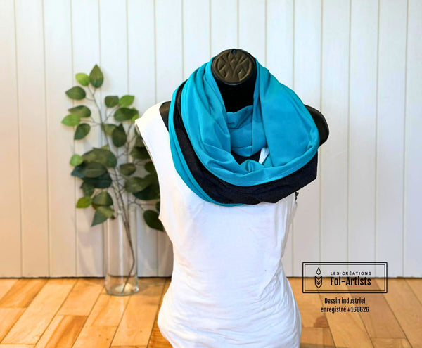 Foulard en bambou bleu turquoise