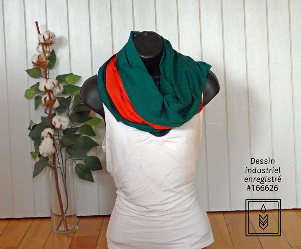 Foulard infini en bambou vert forêt pour homme