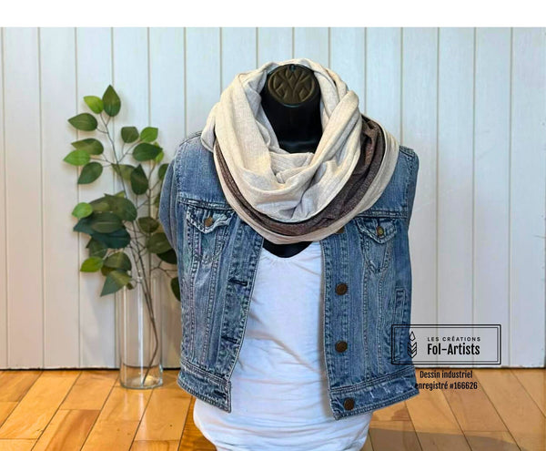 Foulard d'hiver en style cachemire couleur café-crème