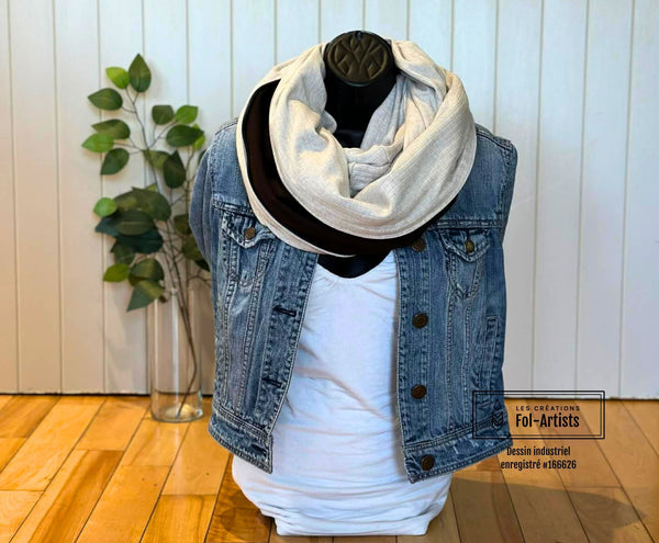 Foulard d'hiver en style cachemire couleur café-crème