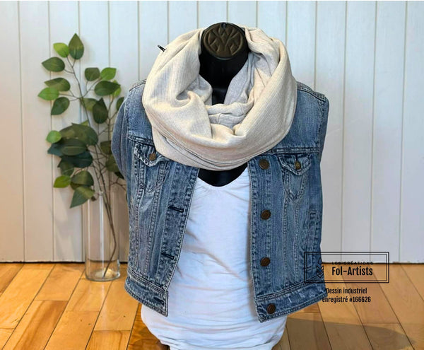 Foulard d'hiver en style cachemire couleur café-crème