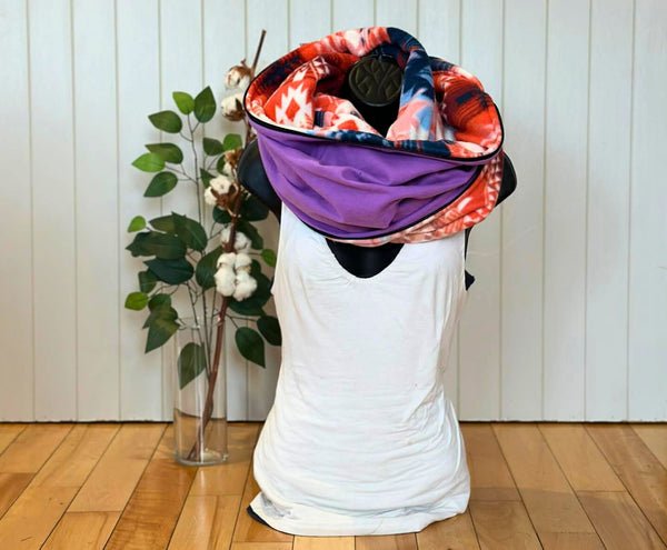 Foulard d'hiver en polar aux motifs boho