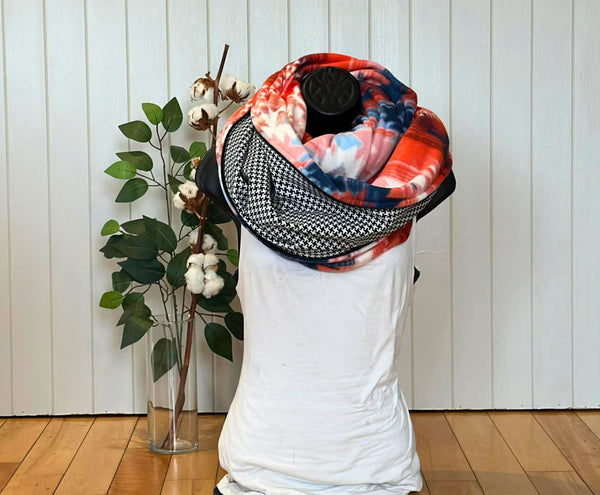 Foulard d'hiver en polar aux motifs boho