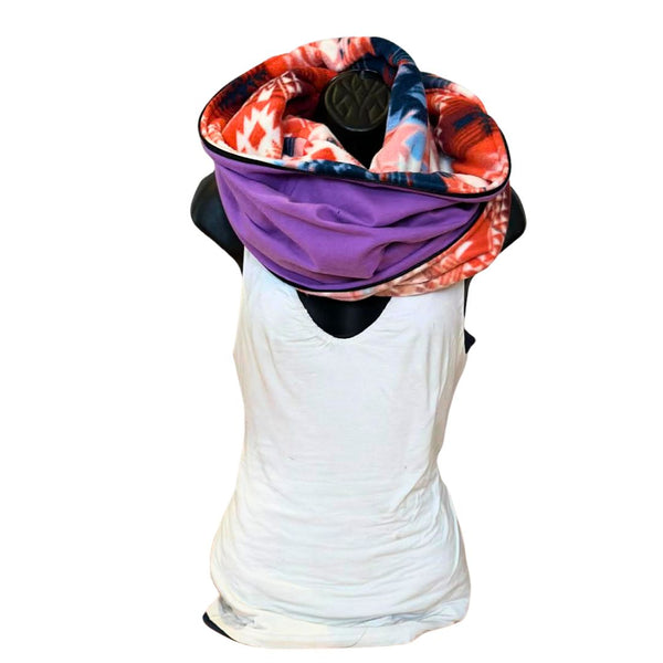 Foulard d'hiver en polar aux motifs boho