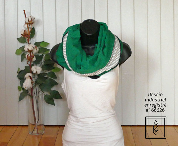 Foulard infini en bambou vert Irlande pour homme