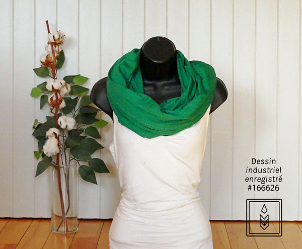 Foulard infini en bambou vert Irlande pour homme