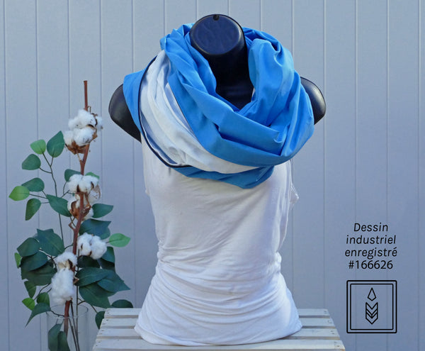 Foulard multifonction en bambou bleu océan – voyage, plage et visites culturelles en toute liberté