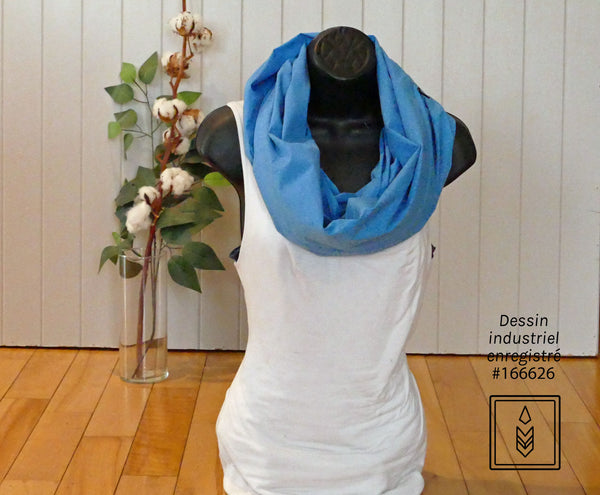 Foulard en bambou léger bleu océan